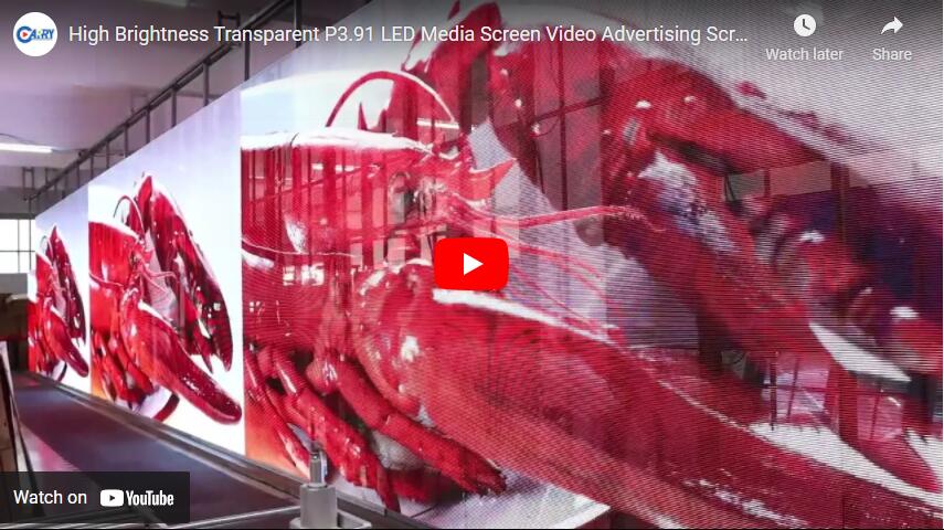 High Brightness Transparent P3.91 LED Media Screen Video Advertising Screen